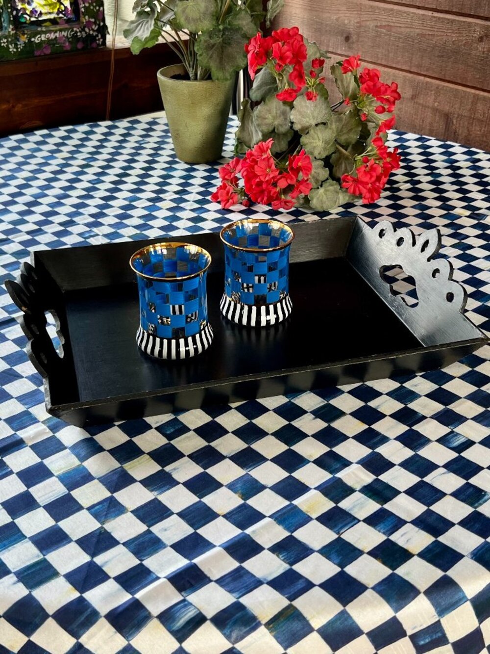 MacKenzie-Childs Carnival Royal Tumblers (2)